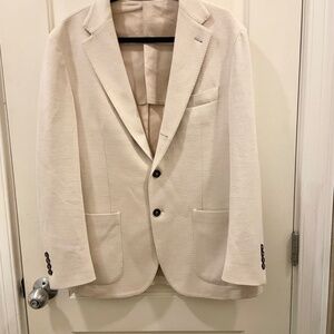 Eleventy Milano Cream Wool Cotton Jersey Unstructured Blazer (NWOT)